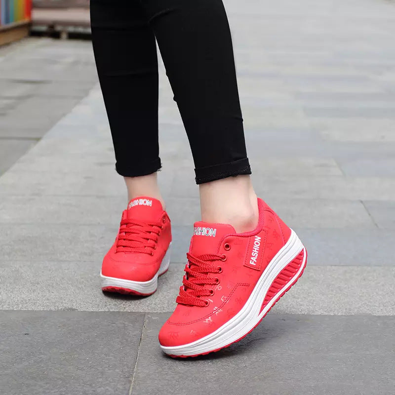 Women's Round Toe Sports Pumps Front Increased Casual Shoes