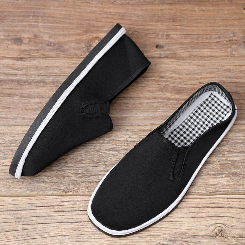 Old Strong Soles Flat Imitation Resin Canvas Shoes