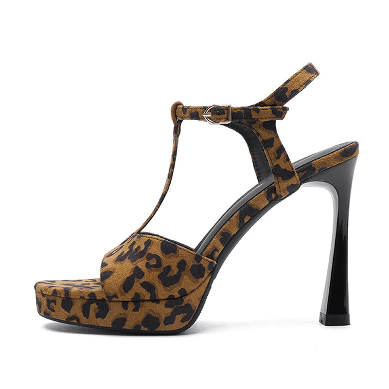 Women's Sexy Leopard Print Shape High For Sandals