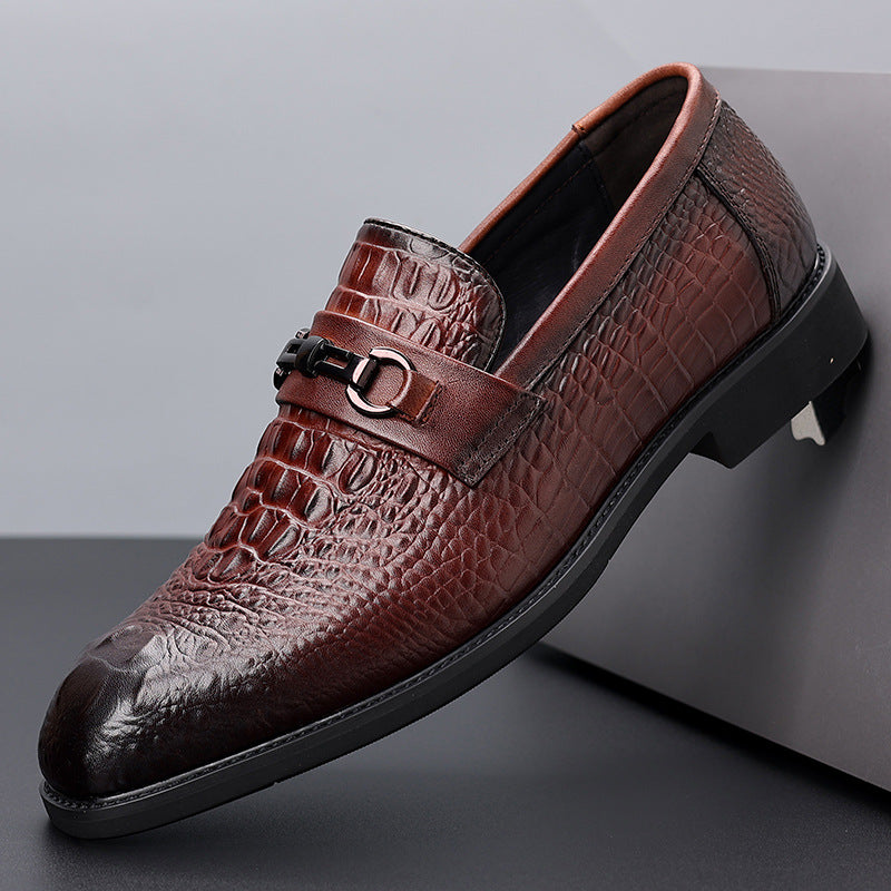 Men's Cowhide Business Formal Wear British Leisure Commute Leather Shoes