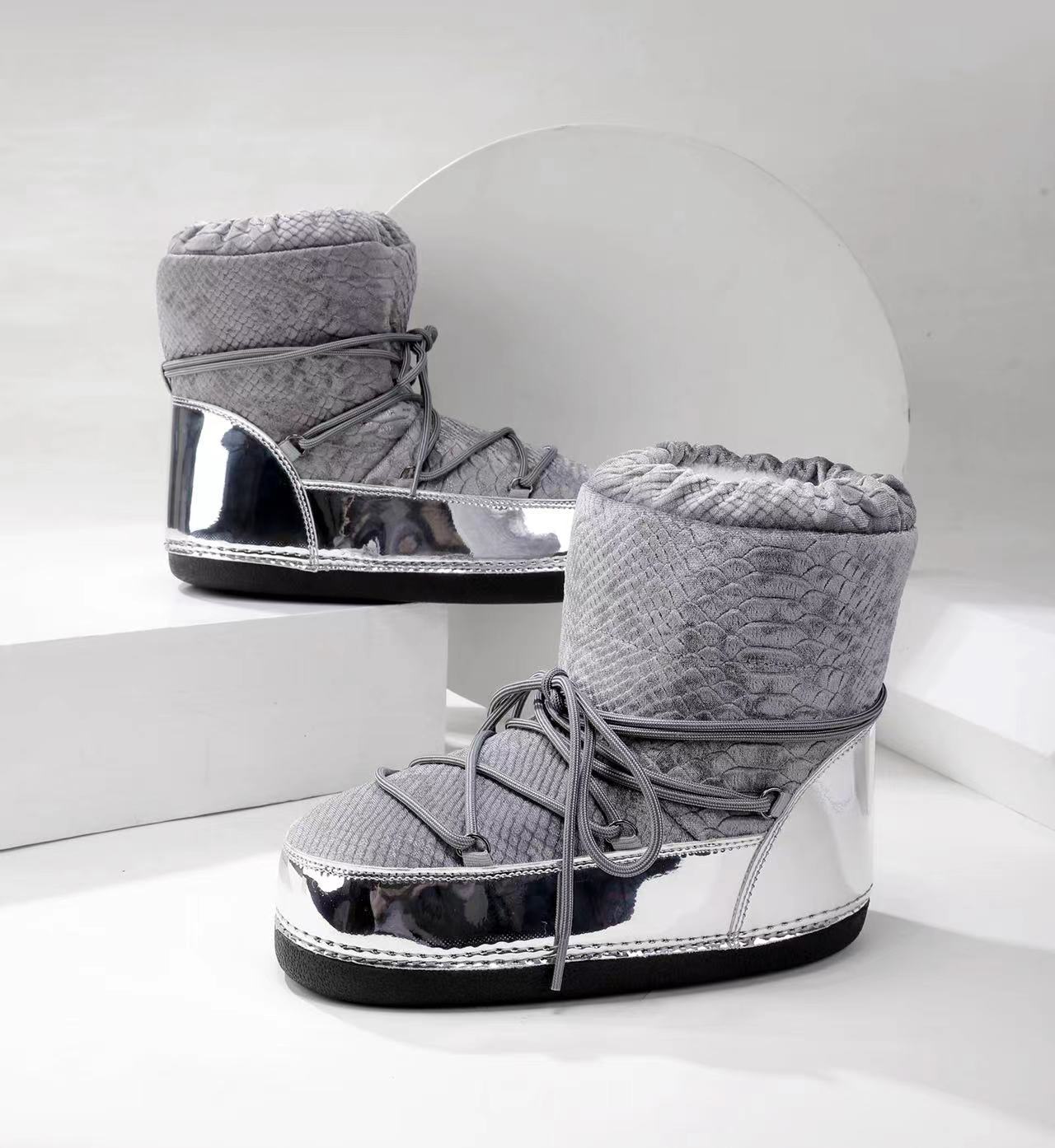 Space Plus Size Winter Skiing Moon Thickened Women's Shoes
