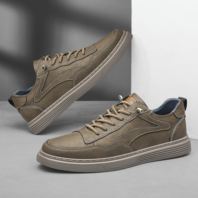 Men's Summer Plus Size Board Cowhide Business Sneakers
