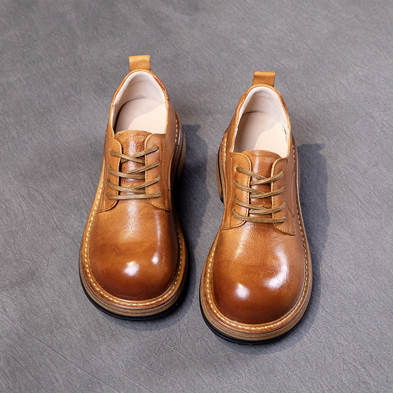 Women's Top Layer Cowhide Horse Retro Affordable Casual Shoes