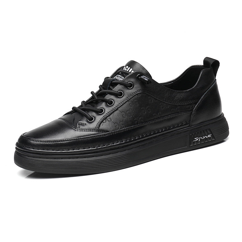 Men's First Layer Cowhide Board Slip-on Flat Sneakers