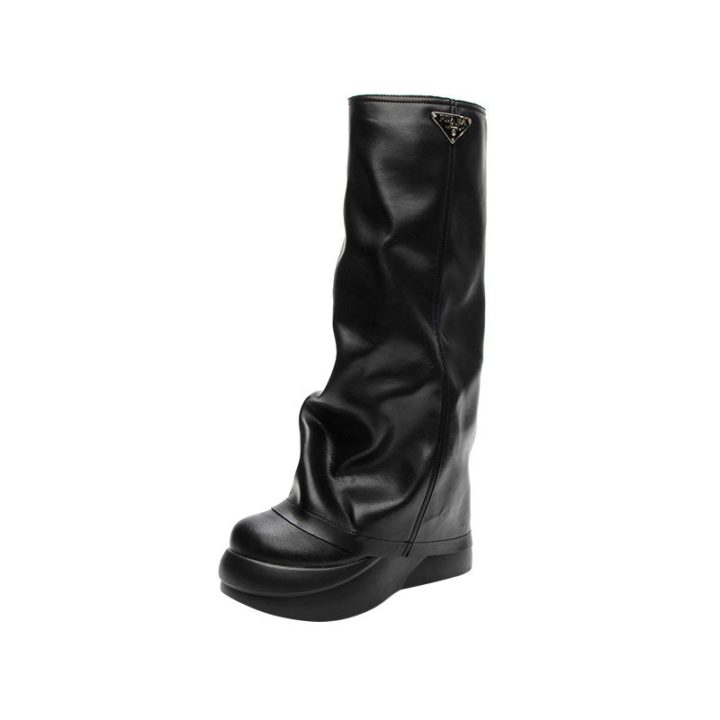 The Knee Thick Bottom Fried Street Niche Design Boots