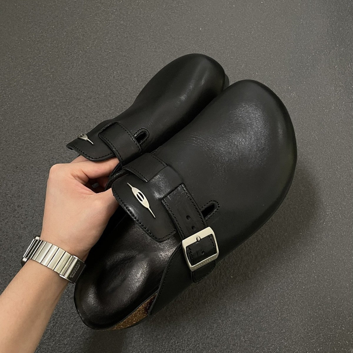 Retro Black Outer Wear Thick Bottom Comfortable Walking Slippers
