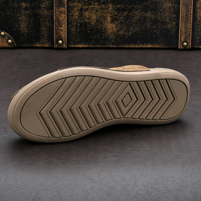 Men's Breathable Comfortable Lazy First Layer Cowhide Leather Shoes