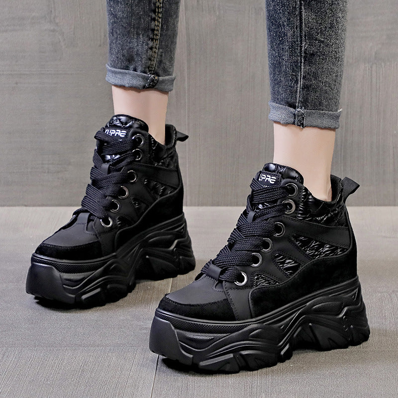 Women's Autumn Platform Muffin Height Increasing Insole Sneakers