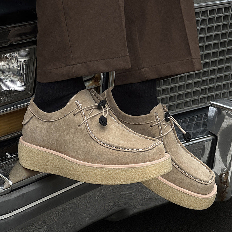Leisure Tooling Square Toe Platform Fashion Leather Shoes