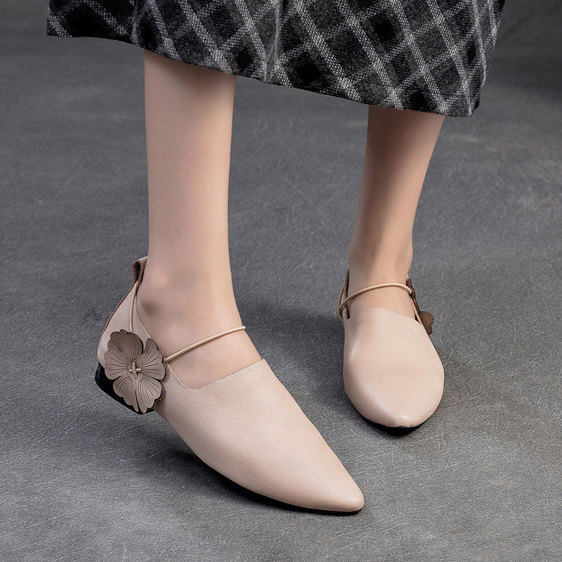 Women's & Men's Shu Autumn Vintage Flower Pointed Four Men's Shoes