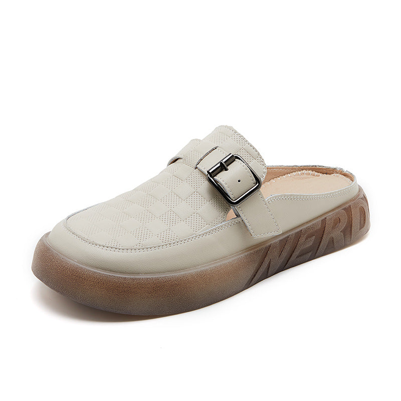 Women's Retro Platform Belt Buckle Outdoor Deodorant Slippers