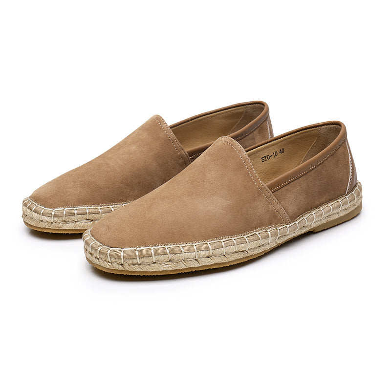 Men's Sheepskin Fisherman Flat Leisure Slip On Leather Shoes