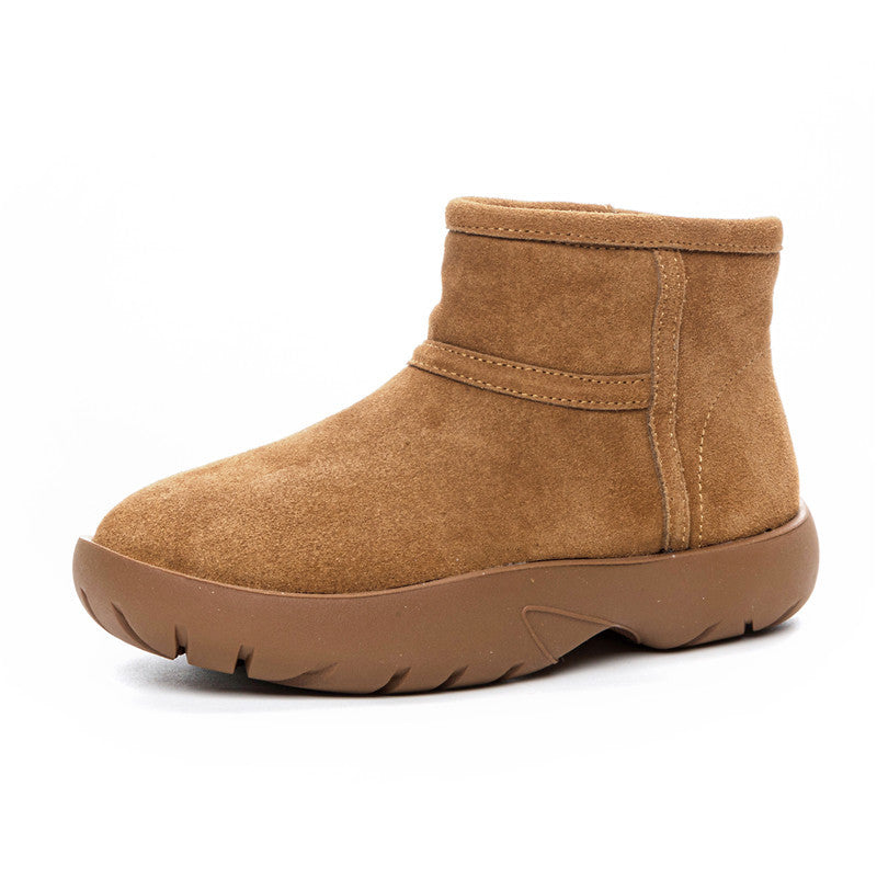 Women's Korean Style Simple Solid Color Short Snow Boots