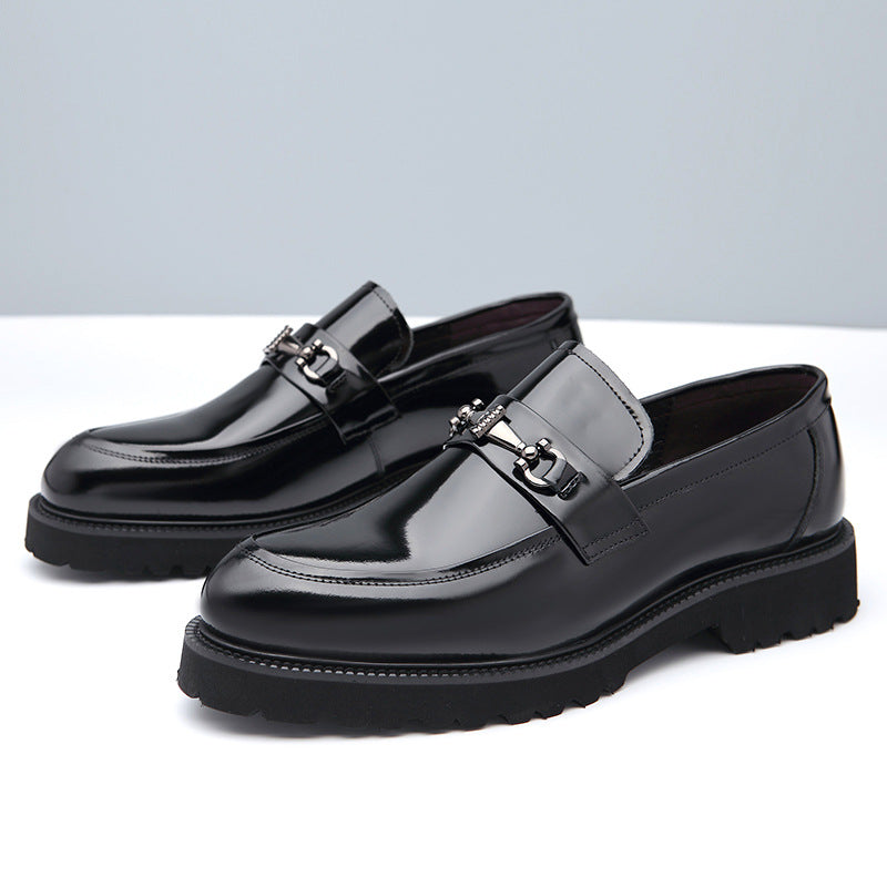 Men's Autumn Breathable Business Cowhide Slip-on Casual Shoes