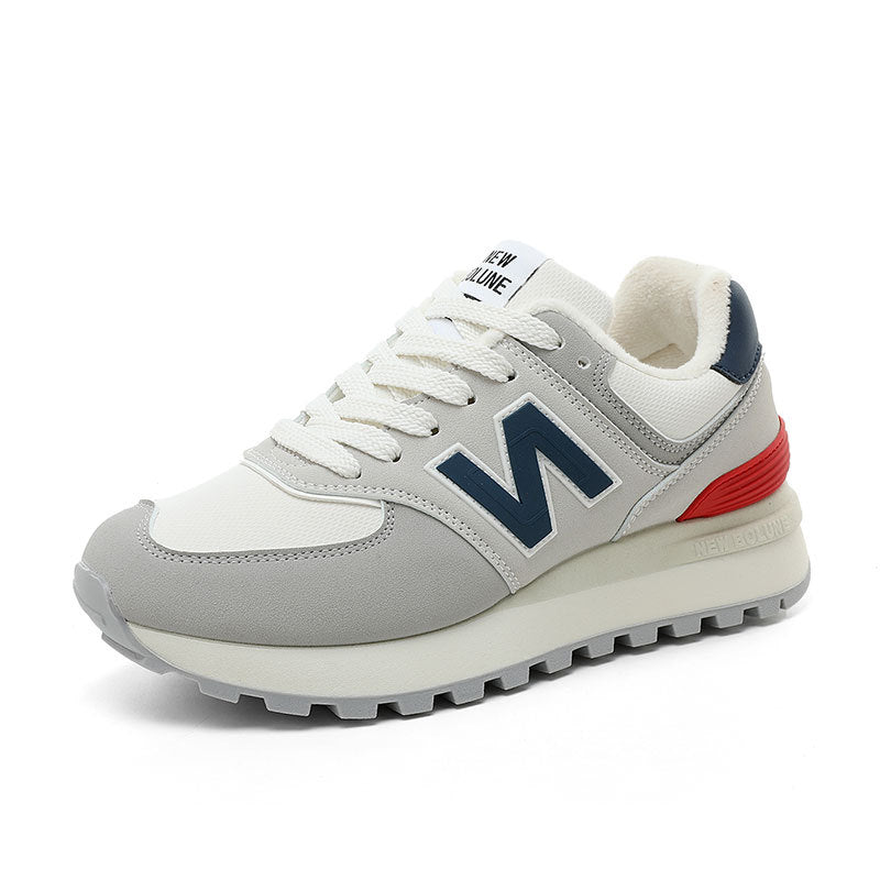 Women's Price Control Autumn Breathable Color Matching Thick Bottom Fleece-lined Casual Shoes