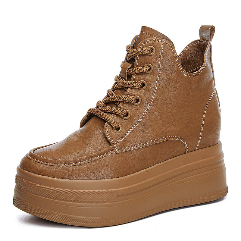Women's Height Increasing Insole British Style Platform Men's Shoes