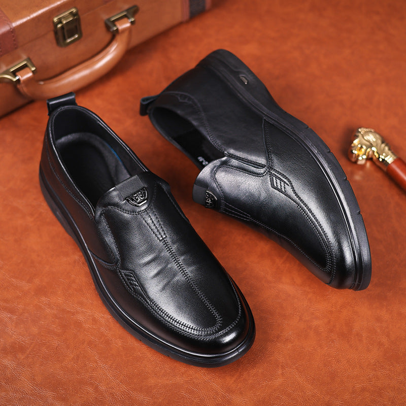Men's Soft Bottom Surface Dad First Layer Leather Shoes