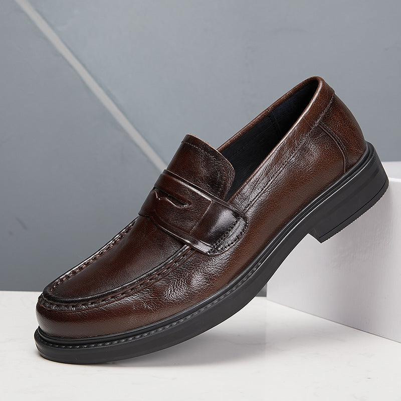 Men's Clutch Pattern Cowhide Business Autumn Platform Leather Shoes