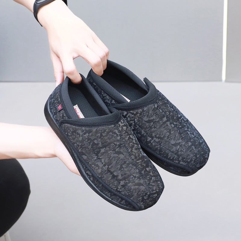 Mesh Widened Fat Adjustable Comfortable Flat Canvas Shoes