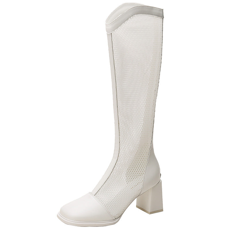 Women's Genuine Autumn Below The Knee Knight Heels