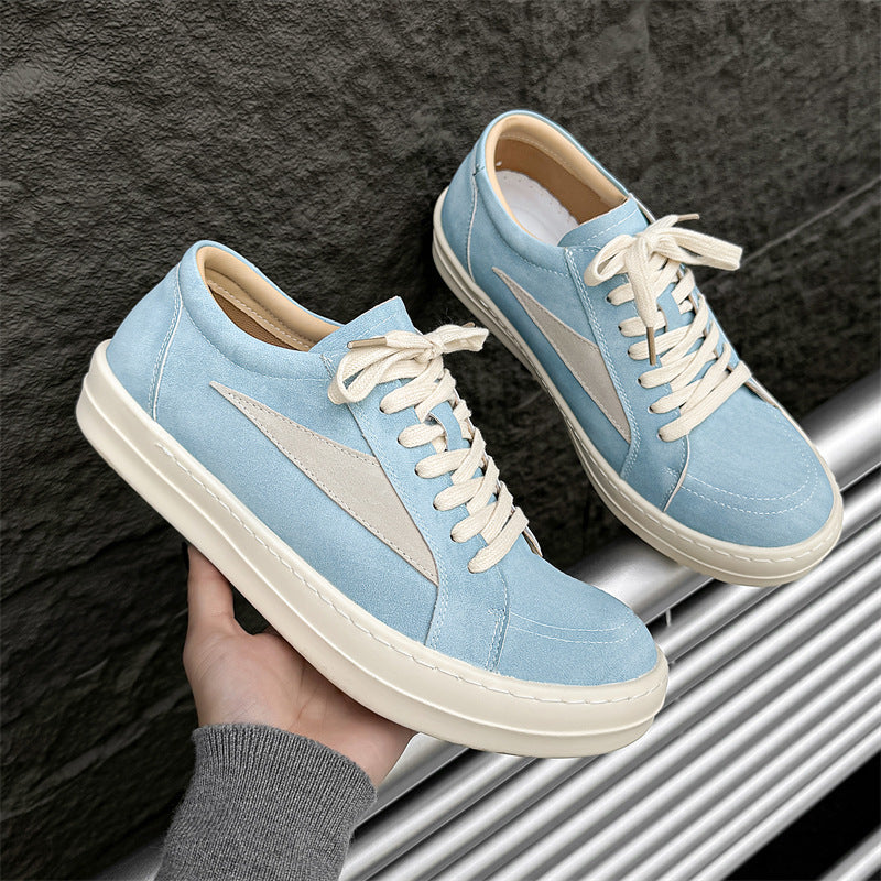 Men's Dark High Street Style Low Top Retro Sports Platform Trendy Sneakers