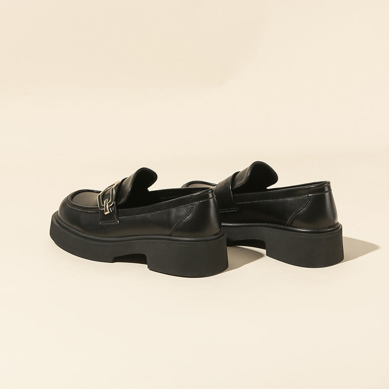 Women's Platform Spring Niche Square Buckle Slip-on Loafers