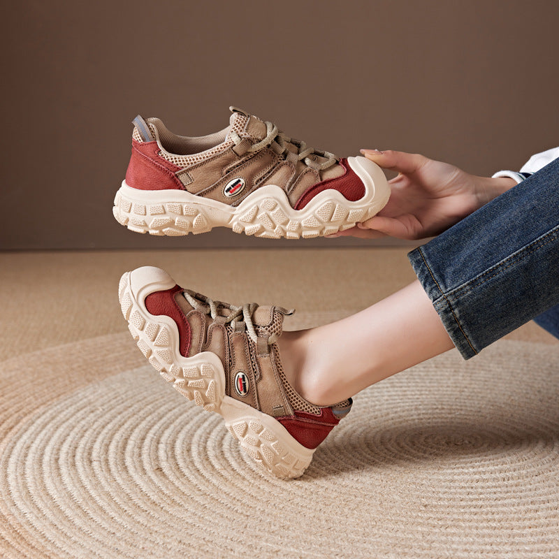 Women's First Layer Cowhide Sports Spring Retro Men's Shoes