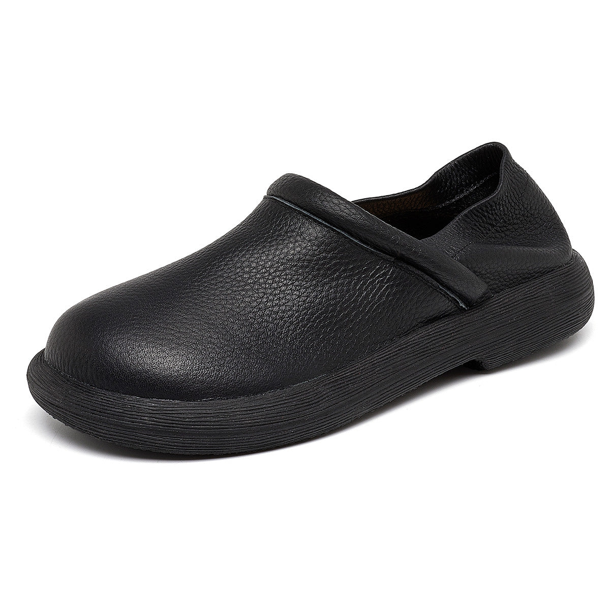 Women's Cowhide Leisure One Pedal Soft Bottom Loafers