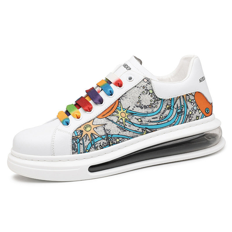 Women's & Men's White Fashionable Autumn Summer Air Cushion Sneakers