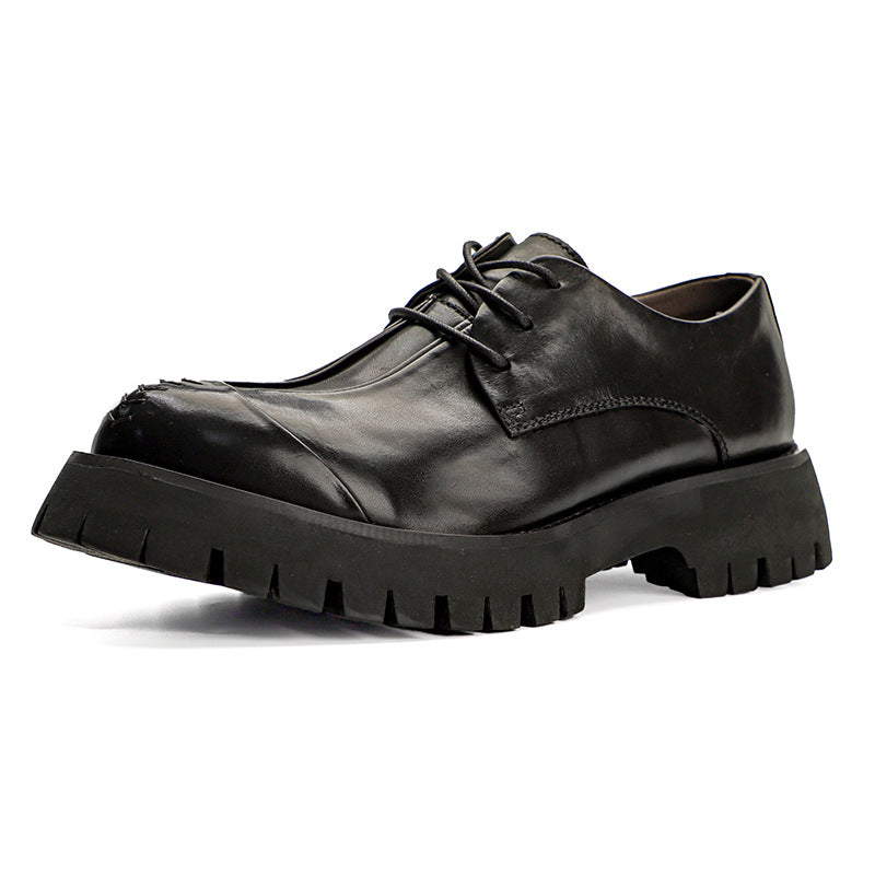Men's Handmade Top Layer Cowhide Thick Bottom Casual Shoes