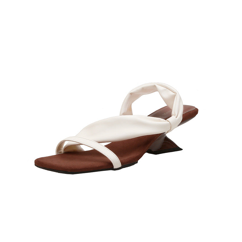 Women's Mom Summer High Temperament Square Head Heels