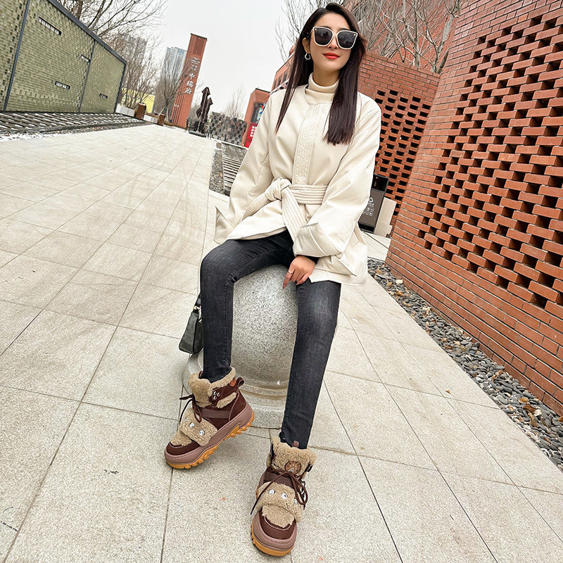 Women's Warm With Veet Winter Platform Dad Height Snow Boots