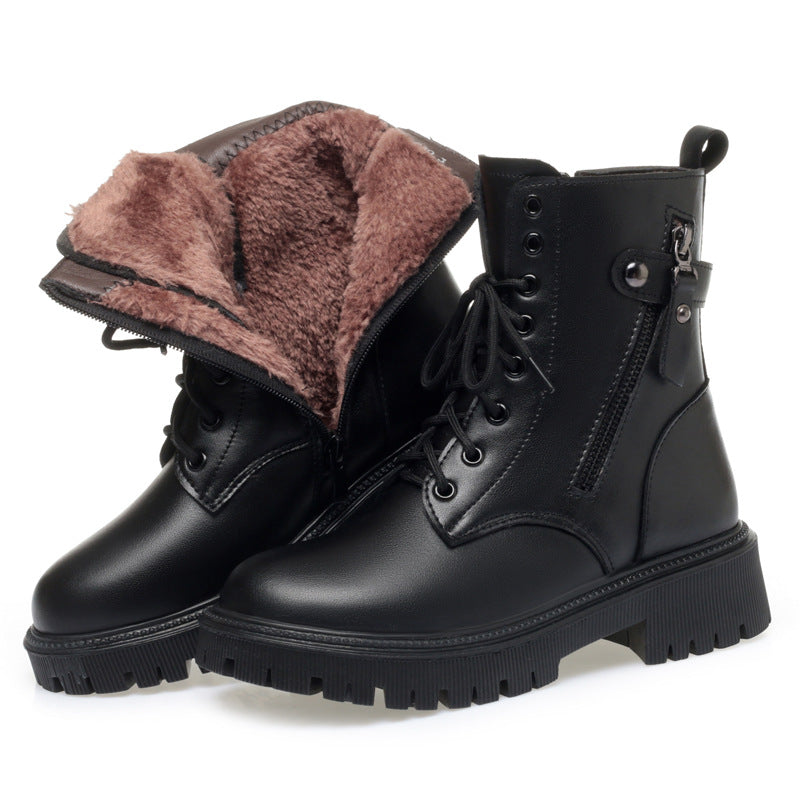 Women's Autumn Mid Platform Martin Booties Plus Boots