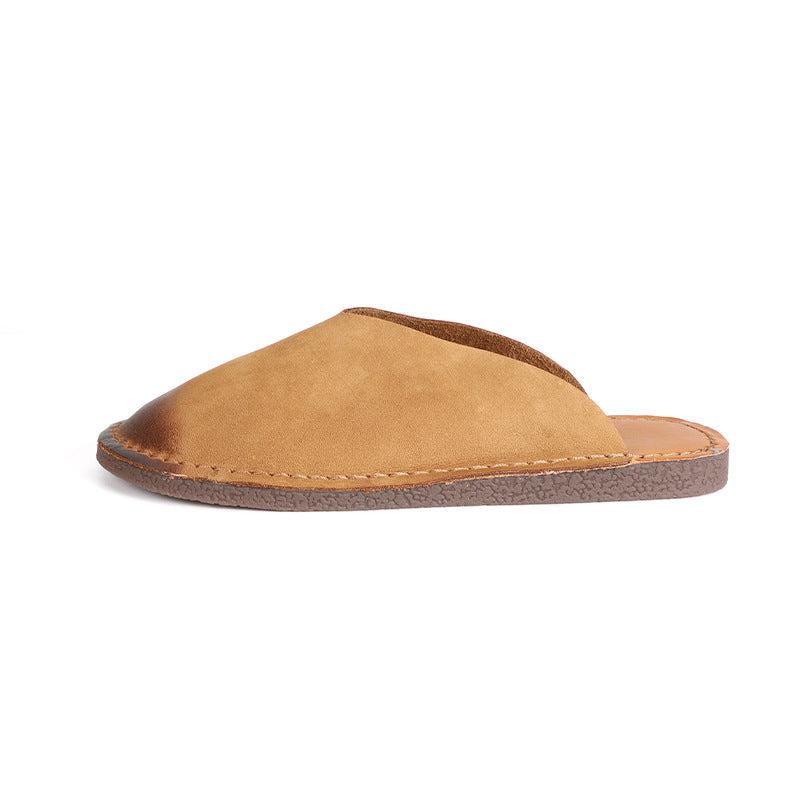 Women's Retro Closed Toe Travel Wear Flat Frosted Sandals