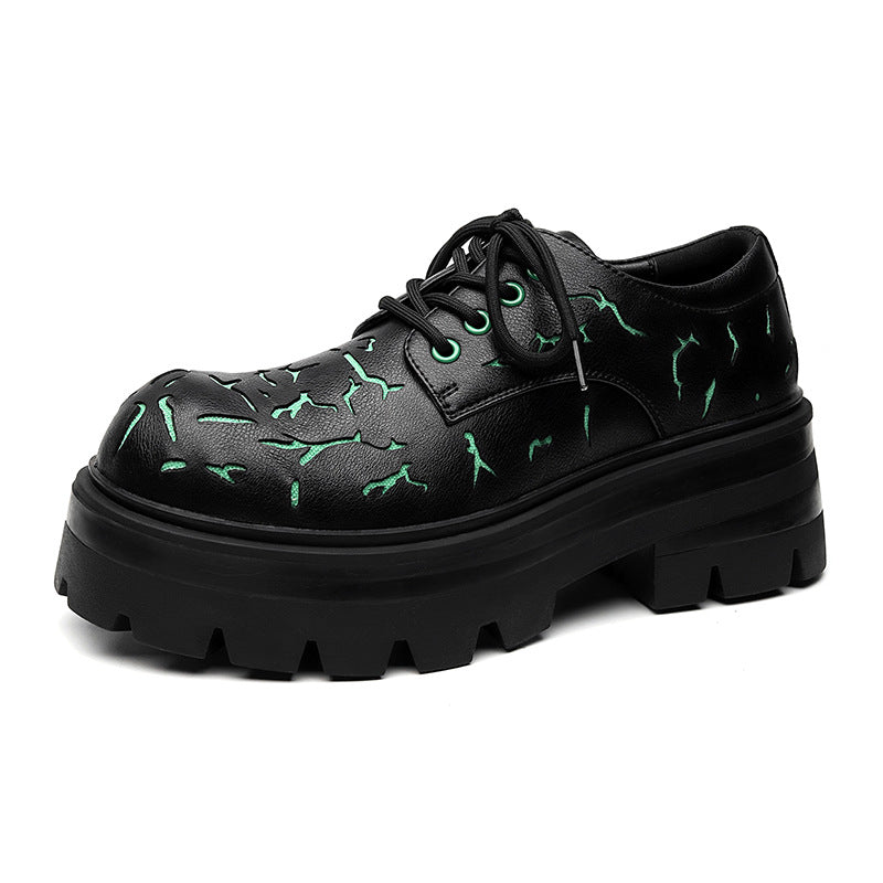 Men's Design Hair Stylist Retro Color Matching Leather Shoes