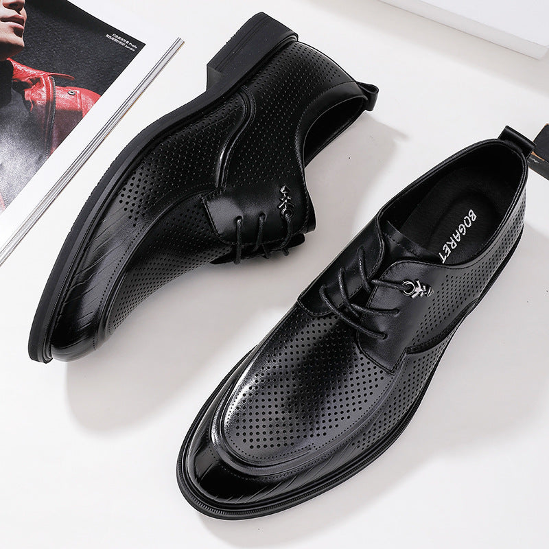 Men's Breathable Business Formal Wear Hollow Perforated Leather Shoes