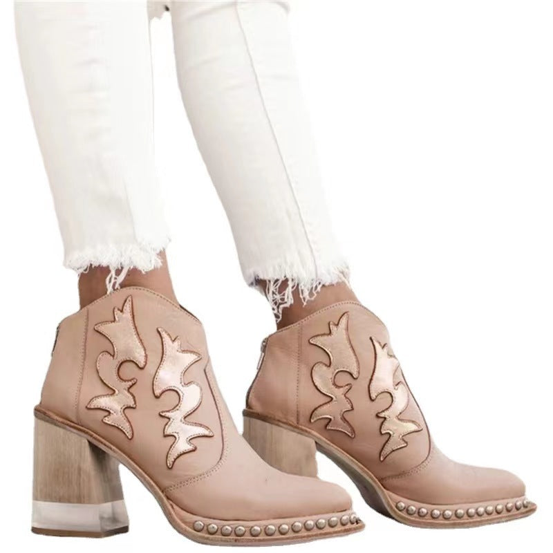 Women's Vintage Crystal Transparent High Fashion Plus Boots