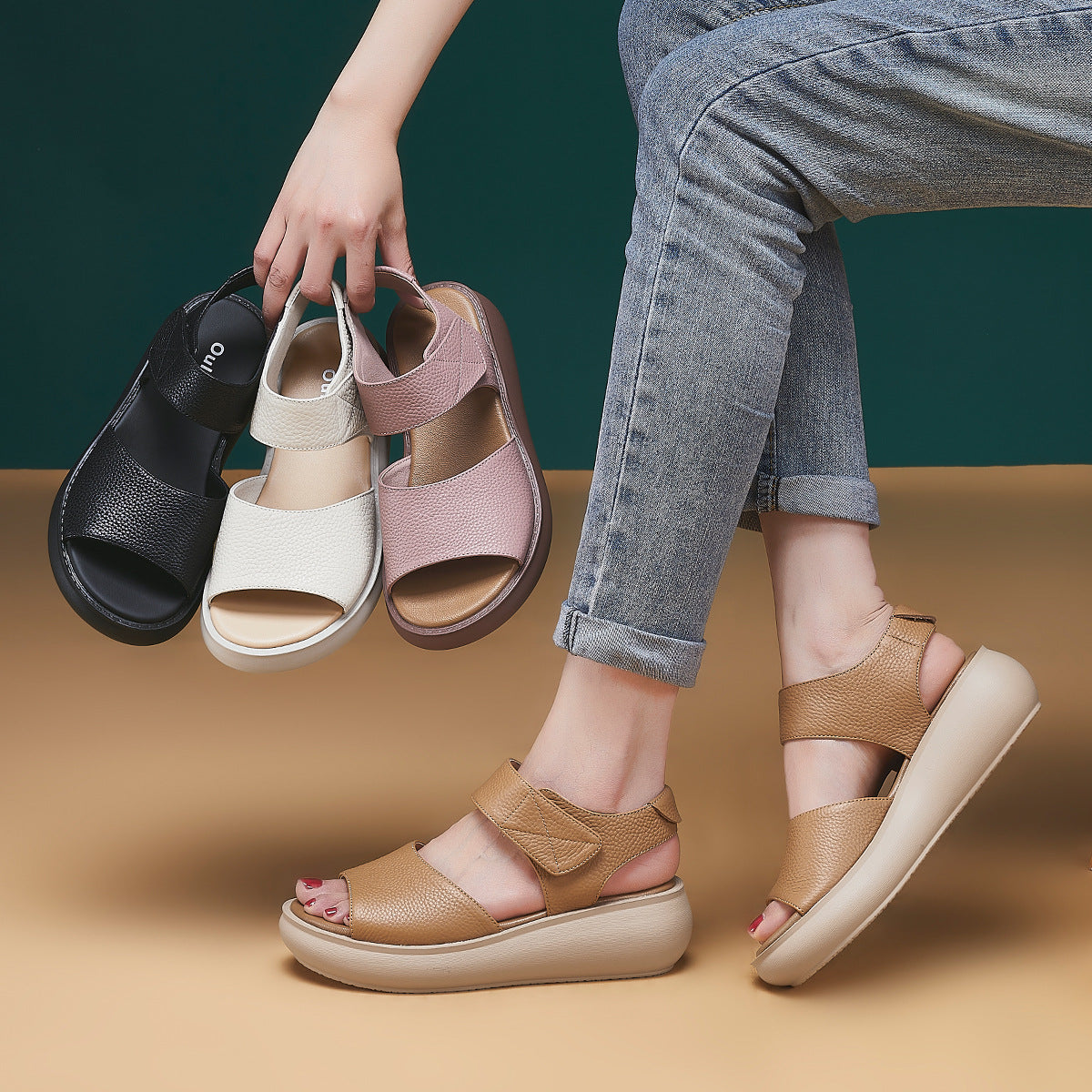 Women's Summer Platform Open Toe Peep Retro Sandals