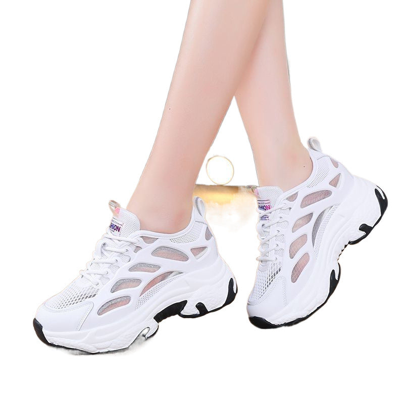 Women's Mesh Surface Clunky Height Increasing Insole Sneakers