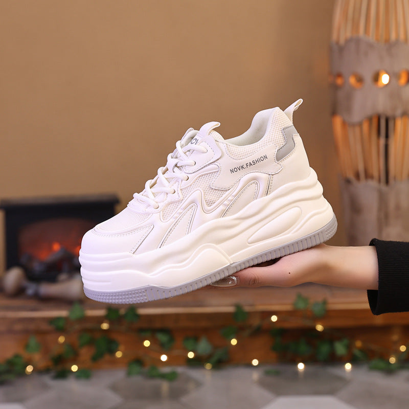 Thick Bottom Mesh Elevator Breathable Lightweight Casual Shoes