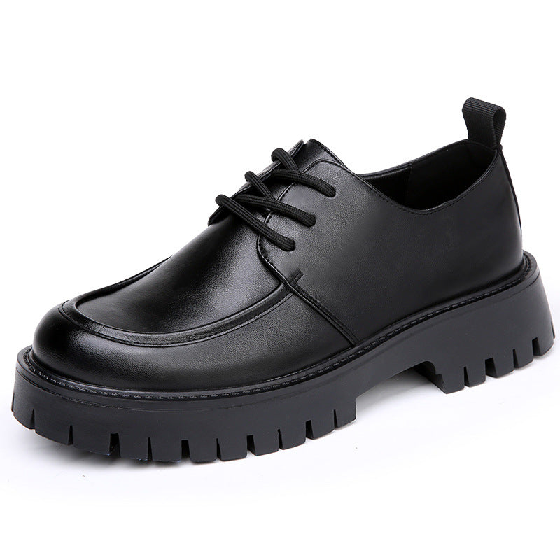 Men's Toe Korean Style Trendy Platform Hight Leather Shoes