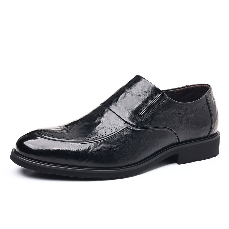 Men's Spring Business Formal British Trend Genuine Breathable Slip Leather Shoes