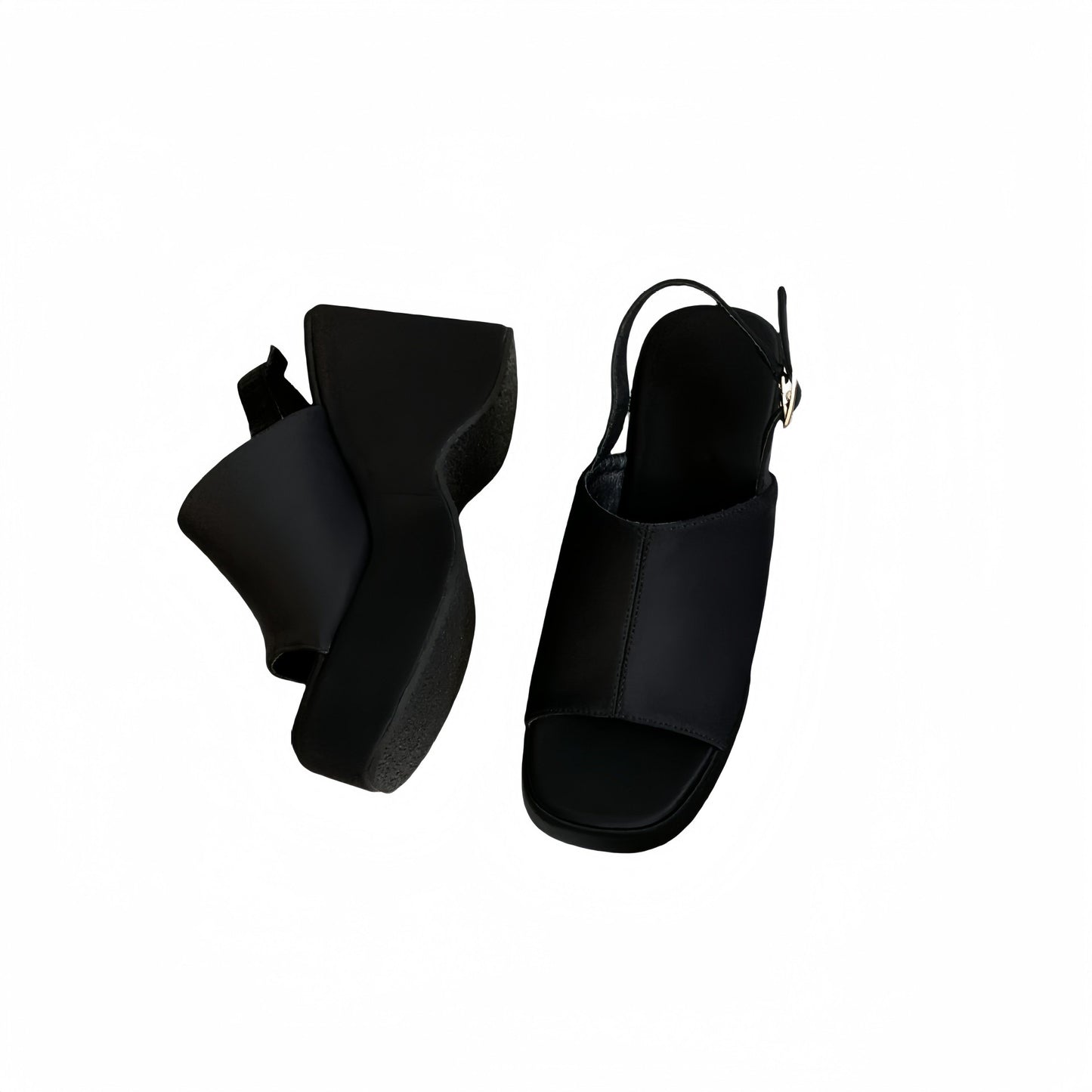 Women's Open Toe Platform Wedge Back Empty Heels