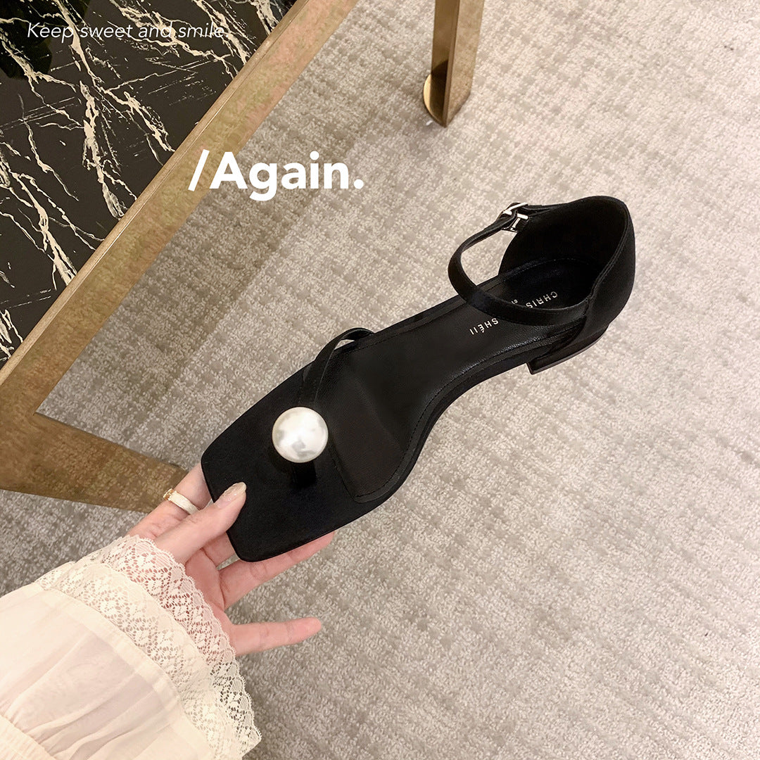 Women's Mom Midsummer Moonlight Square Toe Pearl Sandals