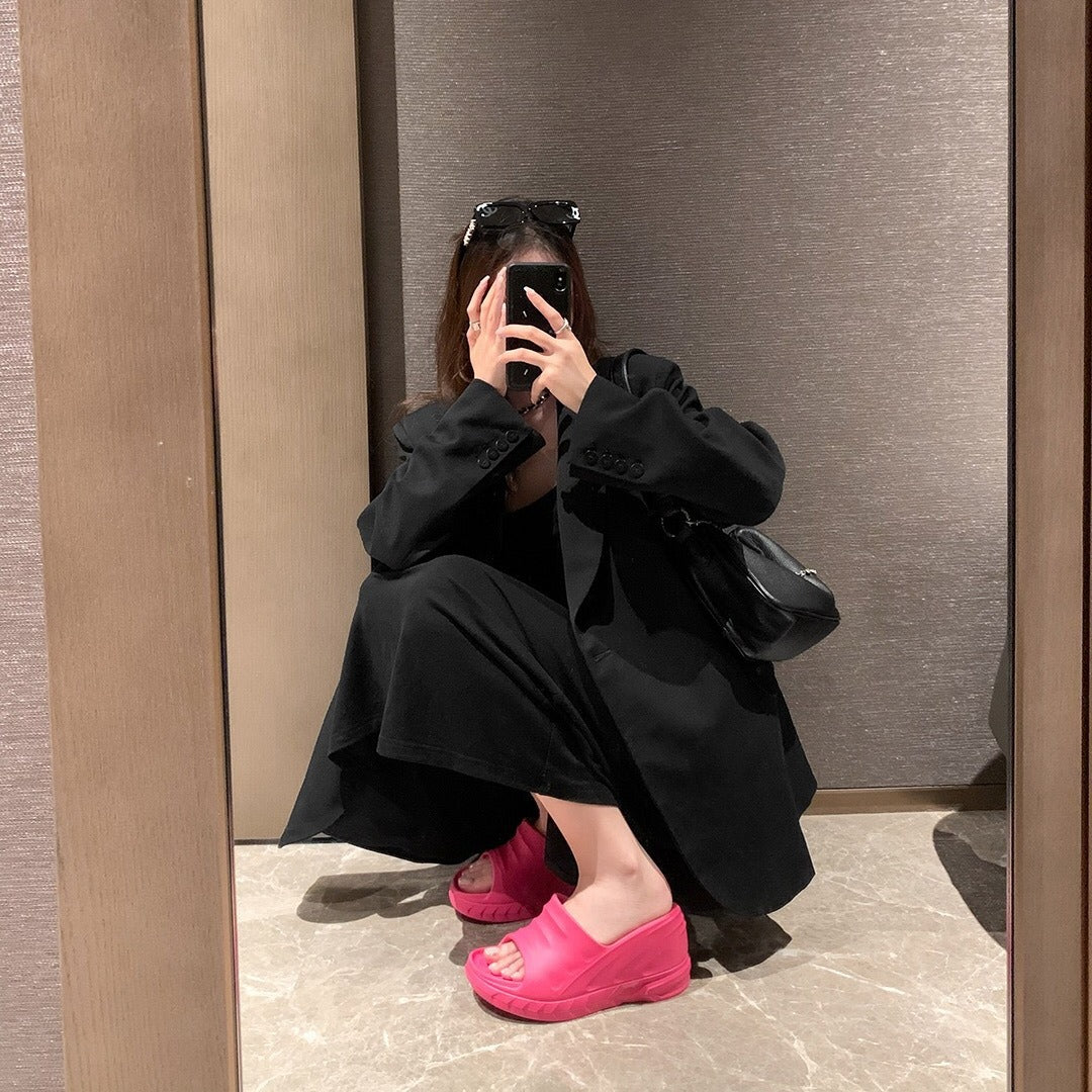 Women's Fried Style Height Increasing Leisure Wedge Platform Slippers