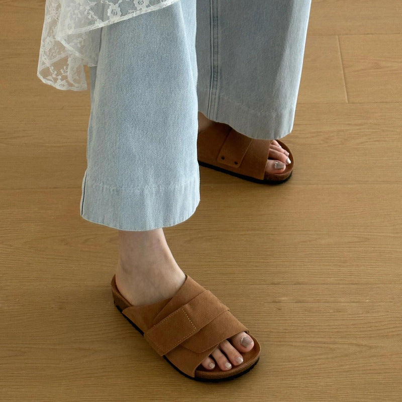 Women's Velcro Retro Summer Thick Bottom Cork Slippers