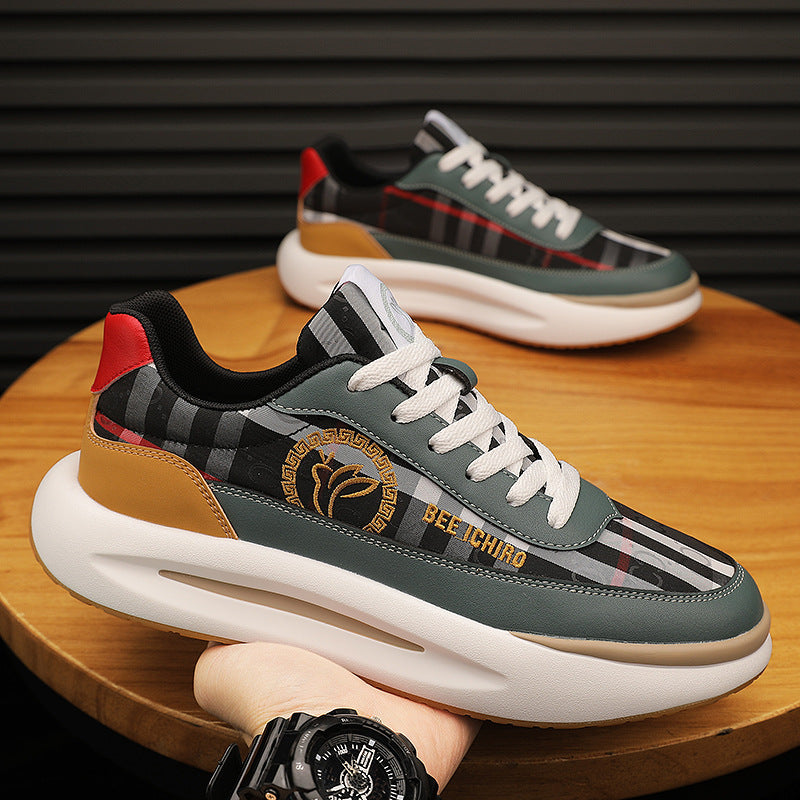 Women's & Men's Bottom Summer Cloth Surface Breathable Plaid Sneakers