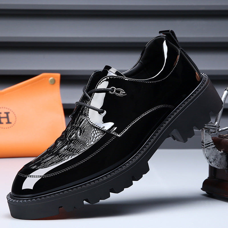Men's Size Spring Breathable Height Increasing Groom Men's Shoes