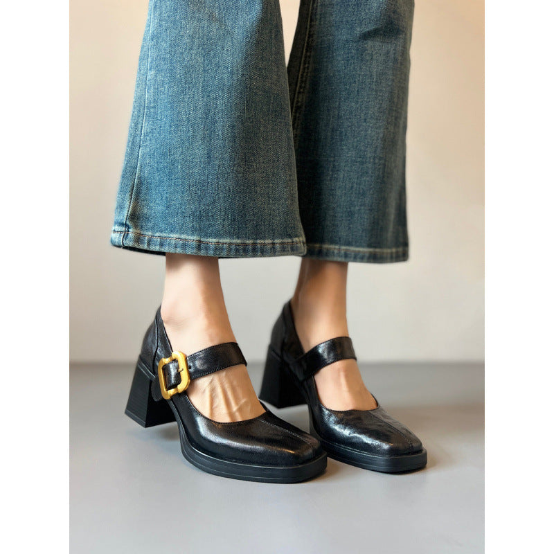 Women's Beautiful Pumps Spring High Low-cut Square Toe Not Tired Feet Women's Fashion Shoes
