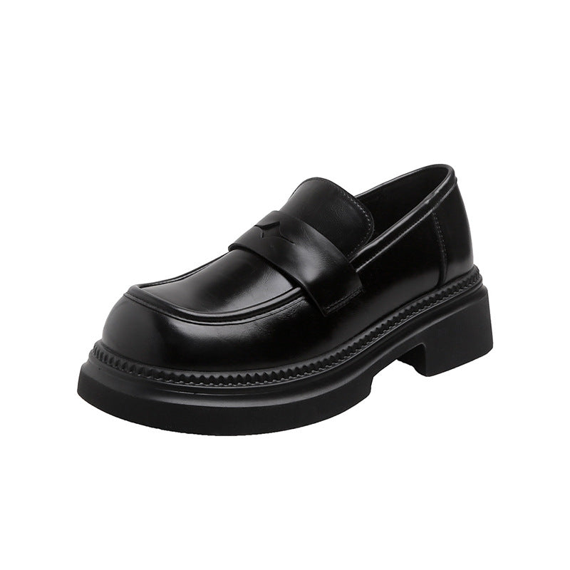 Women's Version One Pedal Brown Thick Sole Pumps Retro British Loafers